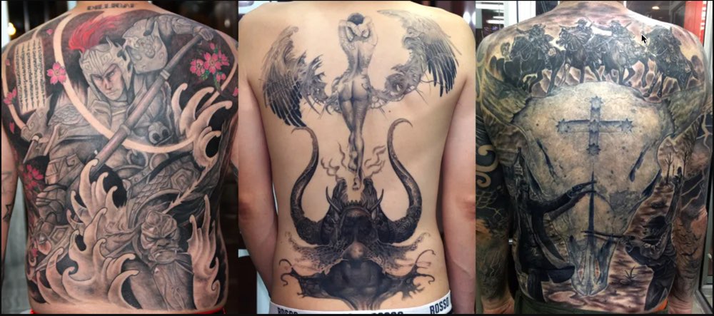 Full back body Tattoo works by TE Tattoo Pattaya studio.